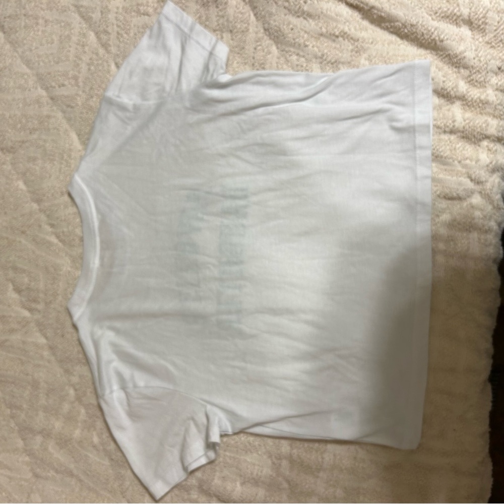 Favorite daughter Cropped Collegiate Tee in White & Juniper green size xs - Picture 3 of 5